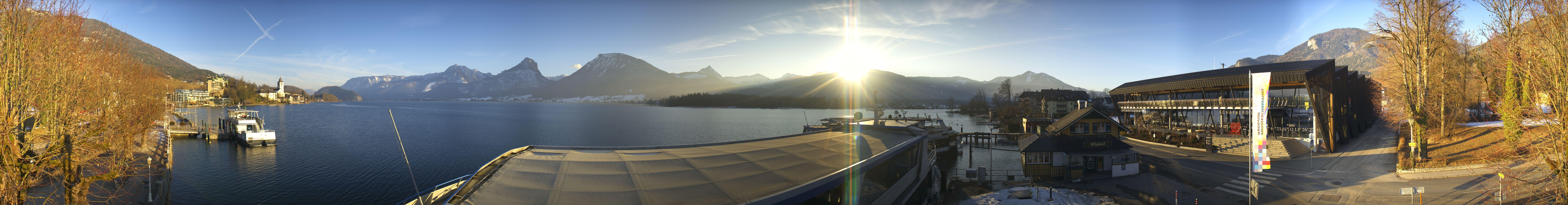 Archiv Foto Webcam Anlegesteg und Bahnhof am Wolfgangsee