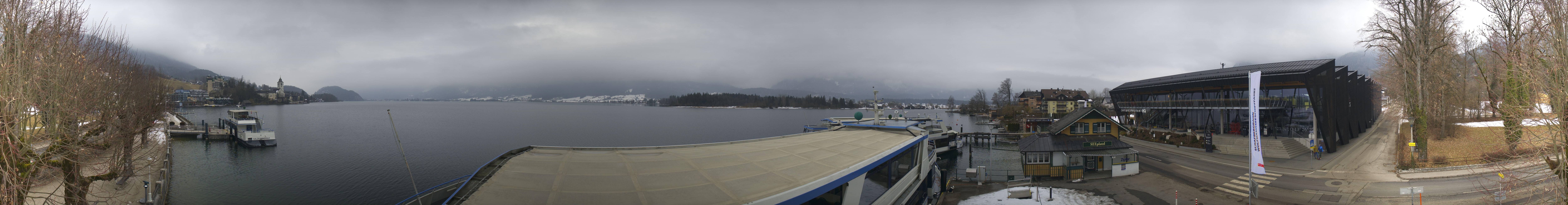 Archiv Foto Webcam Anlegesteg und Bahnhof am Wolfgangsee