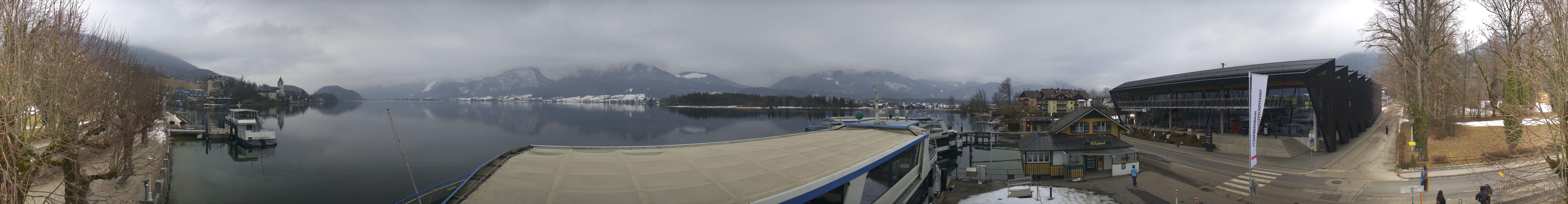 Archiv Foto Webcam Anlegesteg und Bahnhof am Wolfgangsee