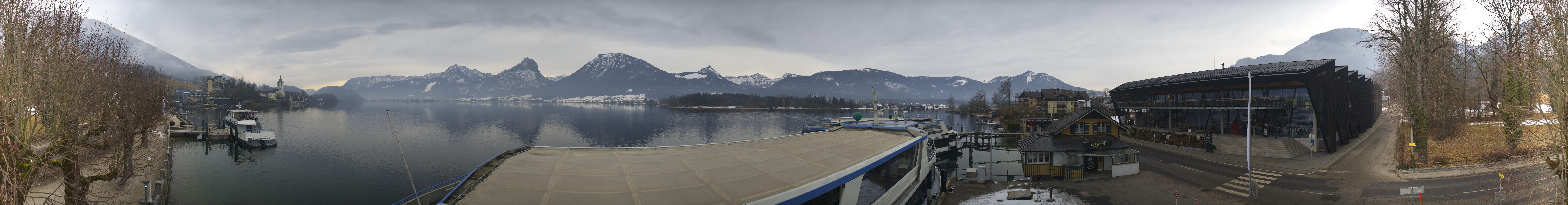 Archiv Foto Webcam Anlegesteg und Bahnhof am Wolfgangsee