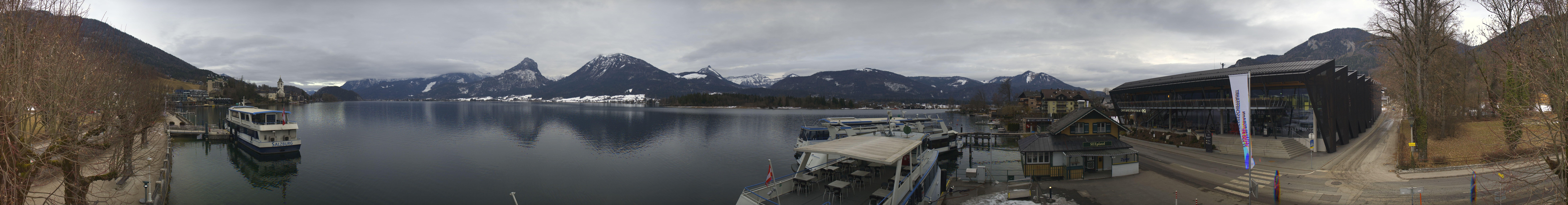 Archiv Foto Webcam Anlegesteg und Bahnhof am Wolfgangsee