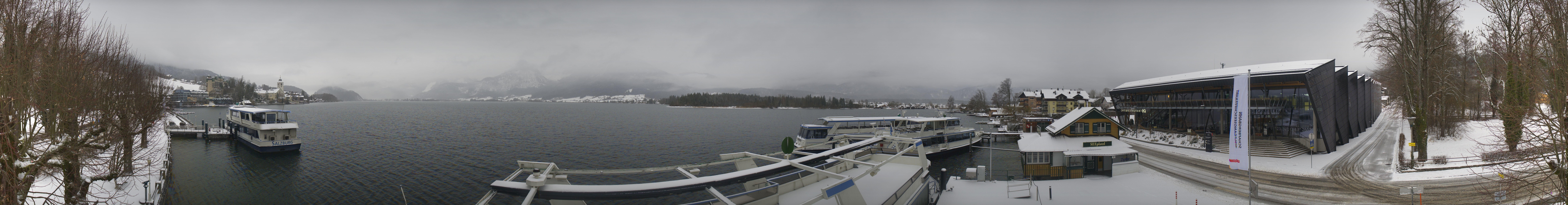 Archiv Foto Webcam Anlegesteg und Bahnhof am Wolfgangsee