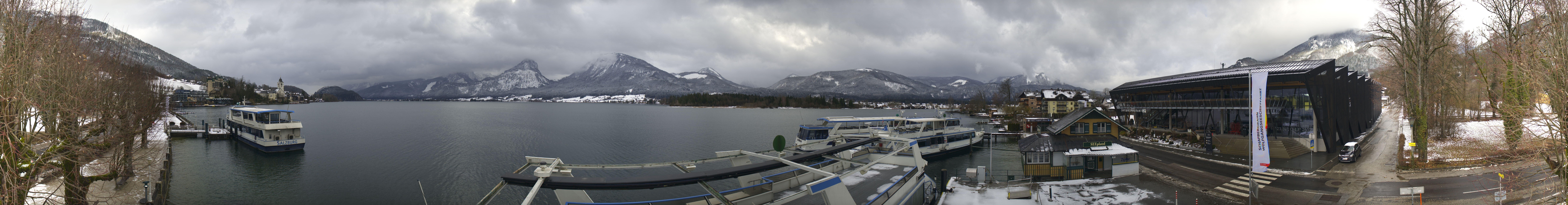 Archiv Foto Webcam Anlegesteg und Bahnhof am Wolfgangsee