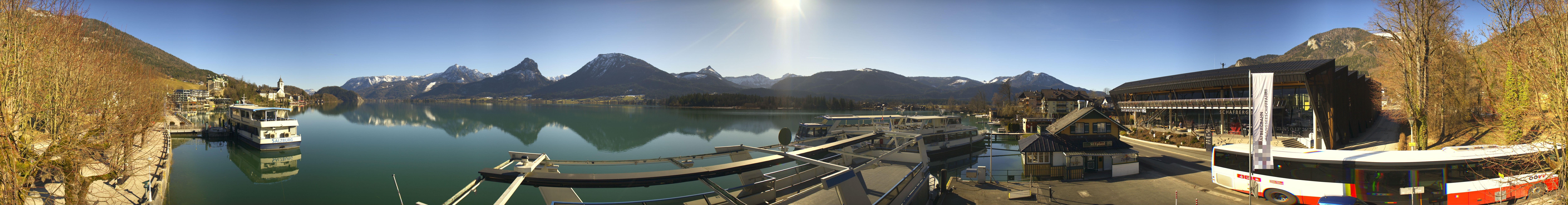 Archiv Foto Webcam Anlegesteg und Bahnhof am Wolfgangsee