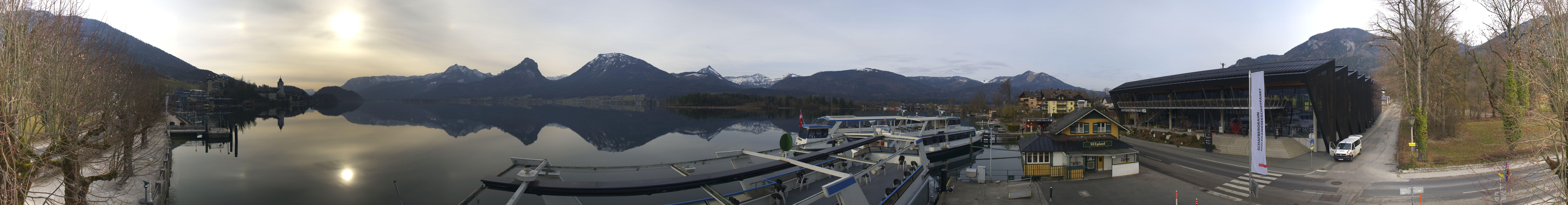 Archiv Foto Webcam Anlegesteg und Bahnhof am Wolfgangsee