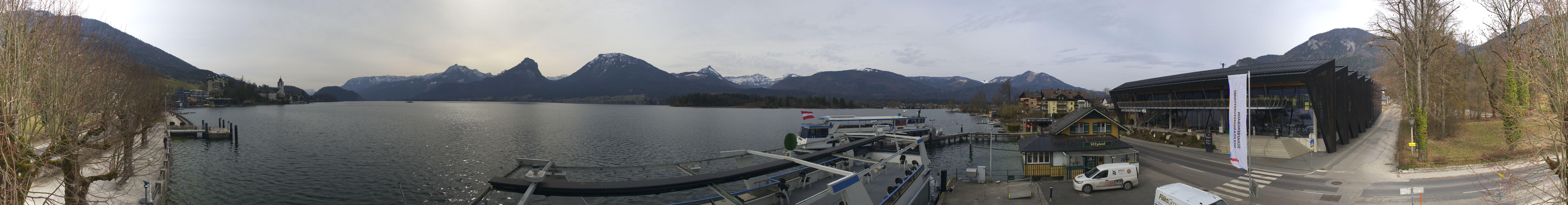 Archiv Foto Webcam Anlegesteg und Bahnhof am Wolfgangsee