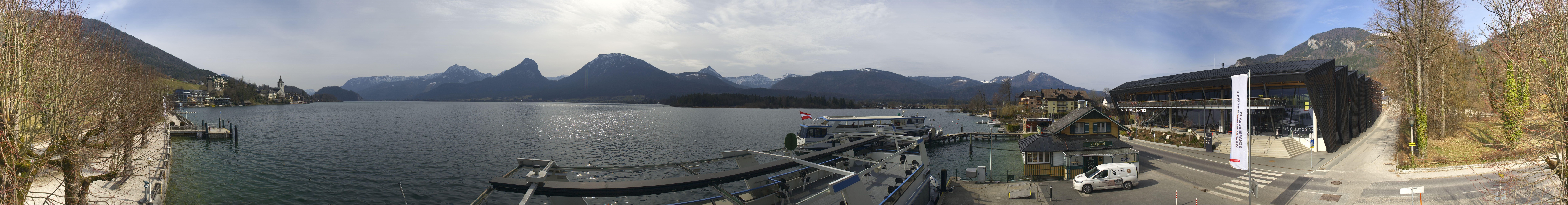 Archiv Foto Webcam Anlegesteg und Bahnhof am Wolfgangsee