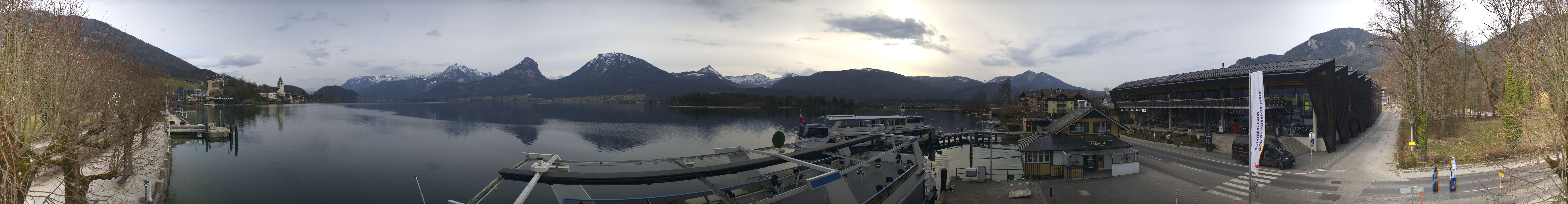 Archiv Foto Webcam Anlegesteg und Bahnhof am Wolfgangsee