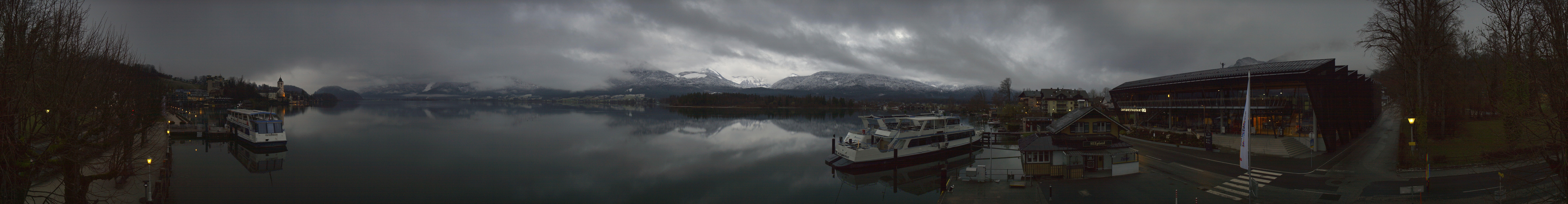 Archiv Foto Webcam Anlegesteg und Bahnhof am Wolfgangsee