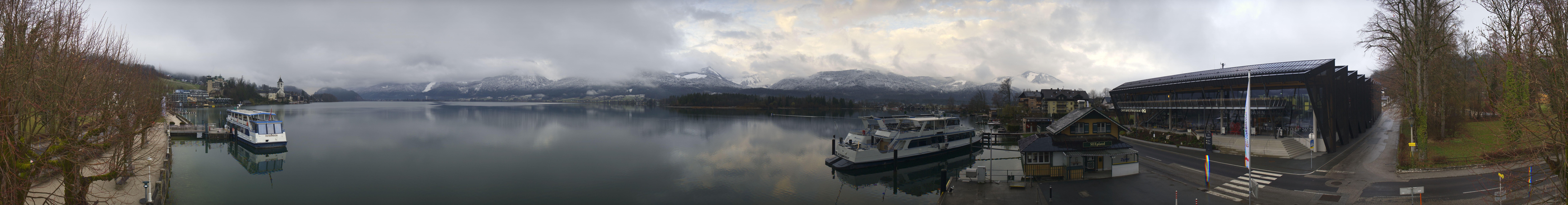 Archiv Foto Webcam Anlegesteg und Bahnhof am Wolfgangsee