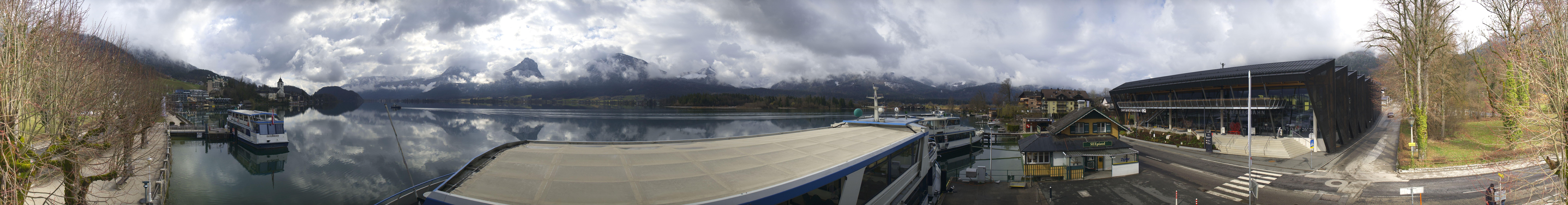 Archiv Foto Webcam Anlegesteg und Bahnhof am Wolfgangsee