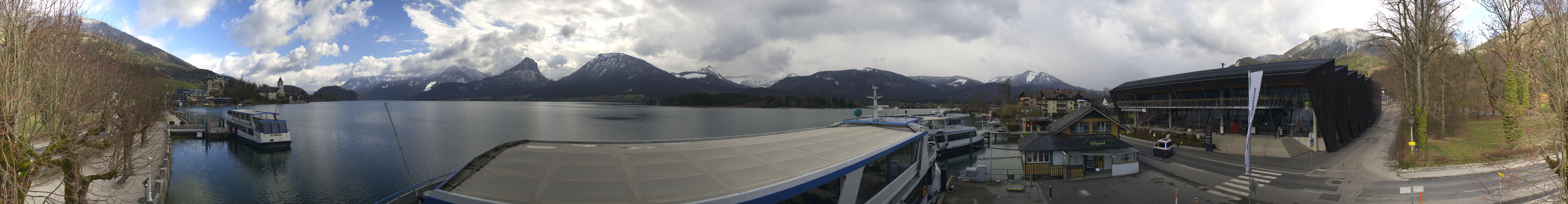 Archiv Foto Webcam Anlegesteg und Bahnhof am Wolfgangsee