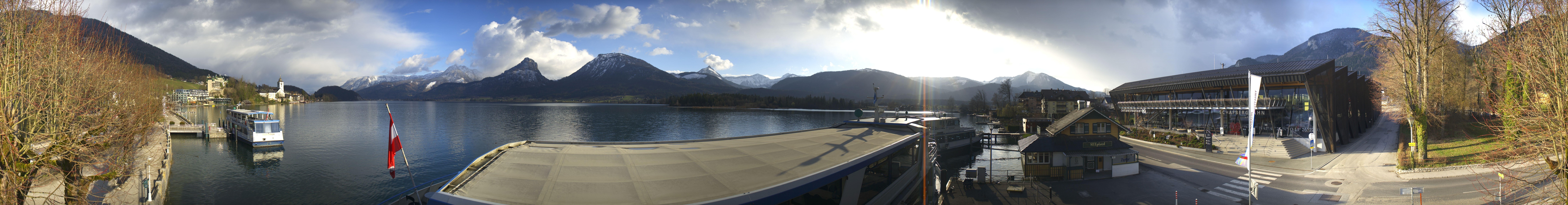 Archiv Foto Webcam Anlegesteg und Bahnhof am Wolfgangsee