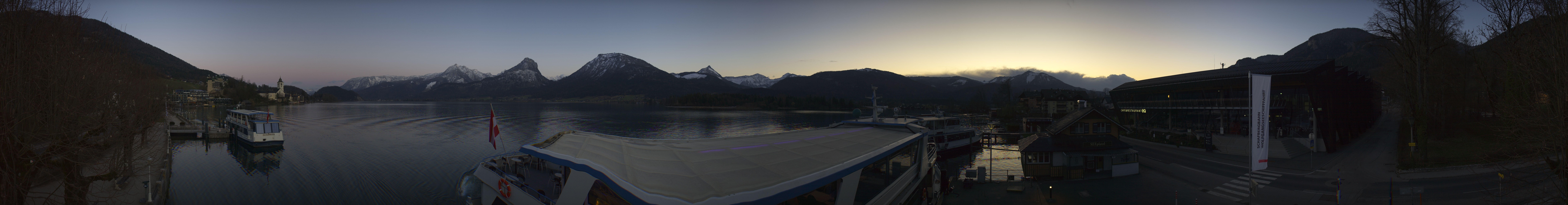 Archiv Foto Webcam Anlegesteg und Bahnhof am Wolfgangsee