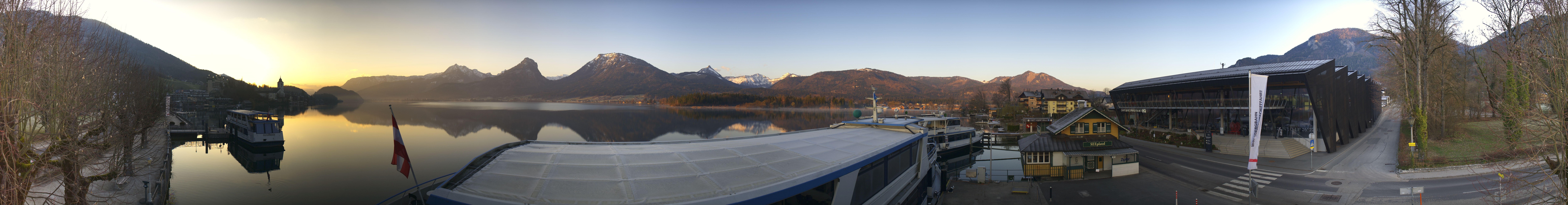 Archiv Foto Webcam Anlegesteg und Bahnhof am Wolfgangsee