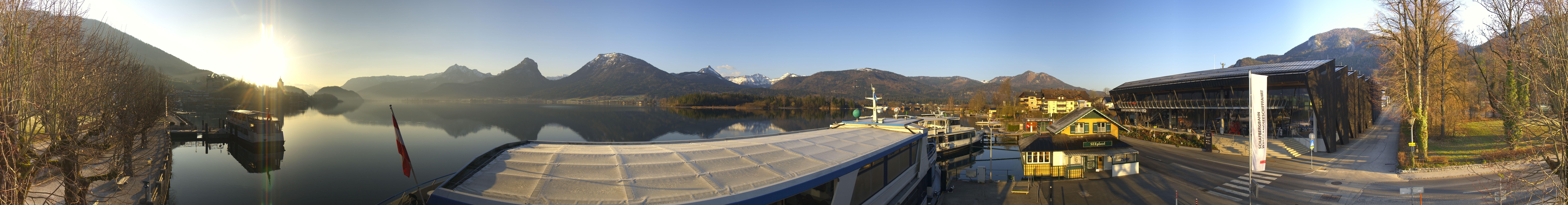 Archiv Foto Webcam Anlegesteg und Bahnhof am Wolfgangsee