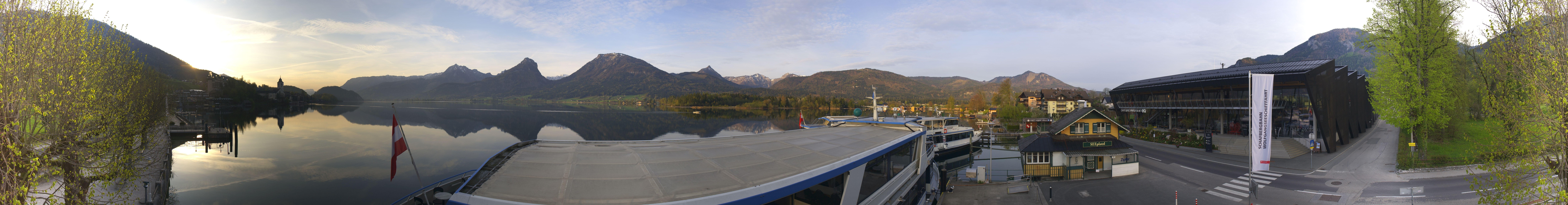 Archiv Foto Webcam Anlegesteg und Bahnhof am Wolfgangsee
