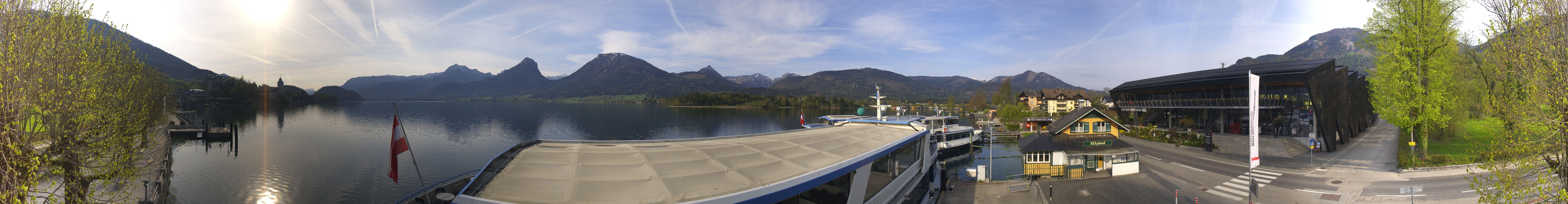 Archiv Foto Webcam Anlegesteg und Bahnhof am Wolfgangsee