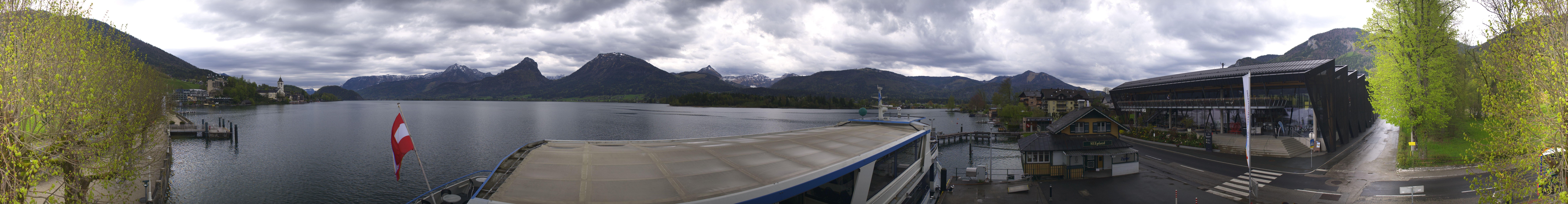 Archiv Foto Webcam Anlegesteg und Bahnhof am Wolfgangsee