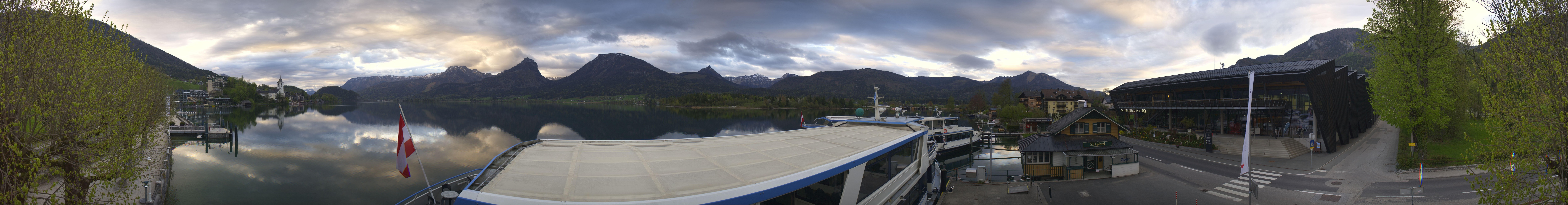 Archiv Foto Webcam Anlegesteg und Bahnhof am Wolfgangsee