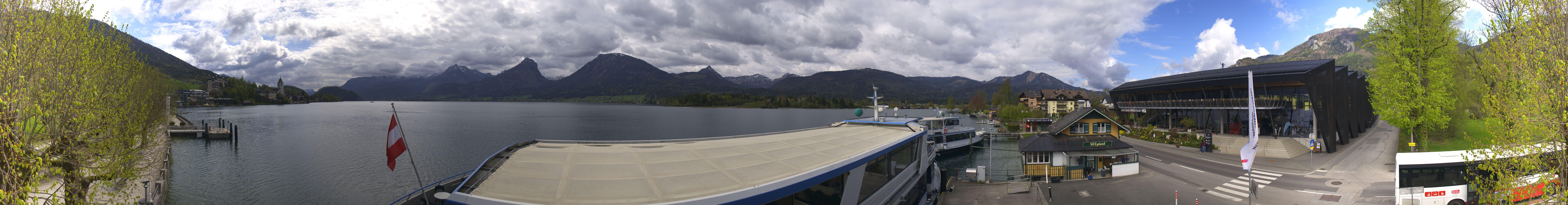 Archiv Foto Webcam Anlegesteg und Bahnhof am Wolfgangsee