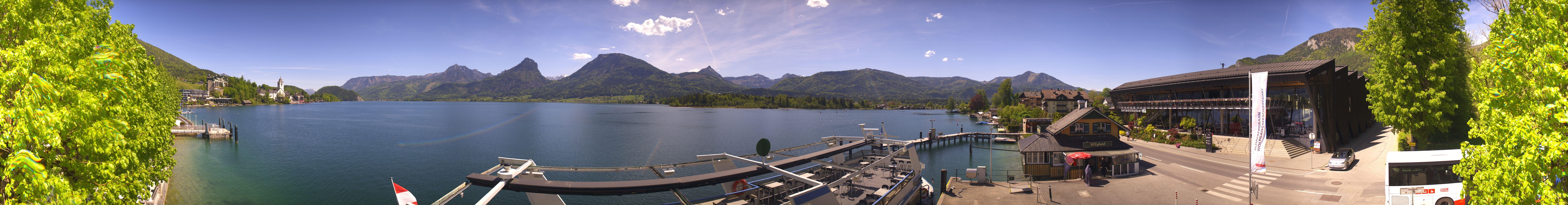 Archiv Foto Webcam Anlegesteg und Bahnhof am Wolfgangsee