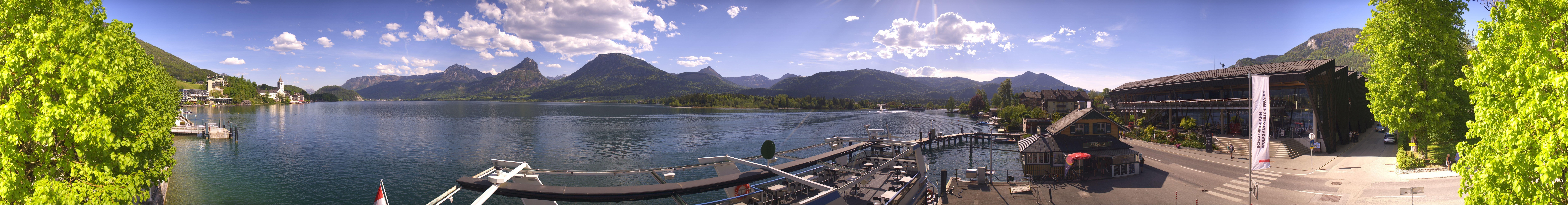 Archiv Foto Webcam Anlegesteg und Bahnhof am Wolfgangsee