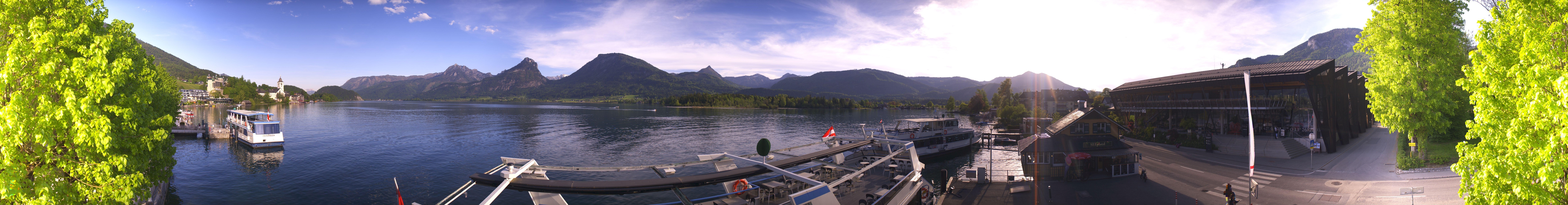 Archiv Foto Webcam Anlegesteg und Bahnhof am Wolfgangsee