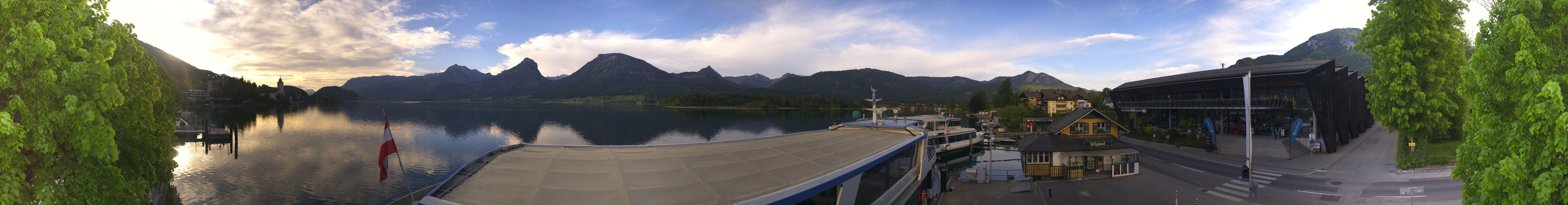 Archiv Foto Webcam Anlegesteg und Bahnhof am Wolfgangsee