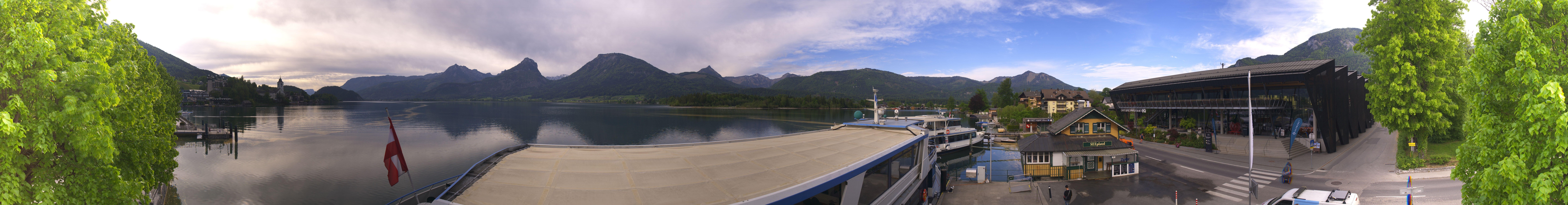 Archiv Foto Webcam Anlegesteg und Bahnhof am Wolfgangsee
