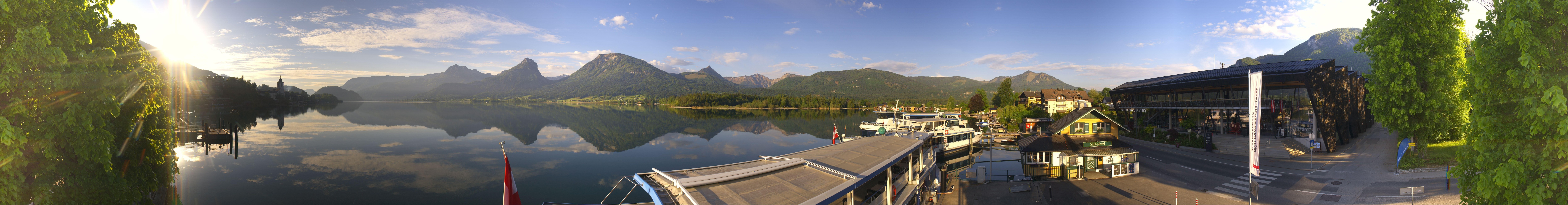 Archiv Foto Webcam Anlegesteg und Bahnhof am Wolfgangsee