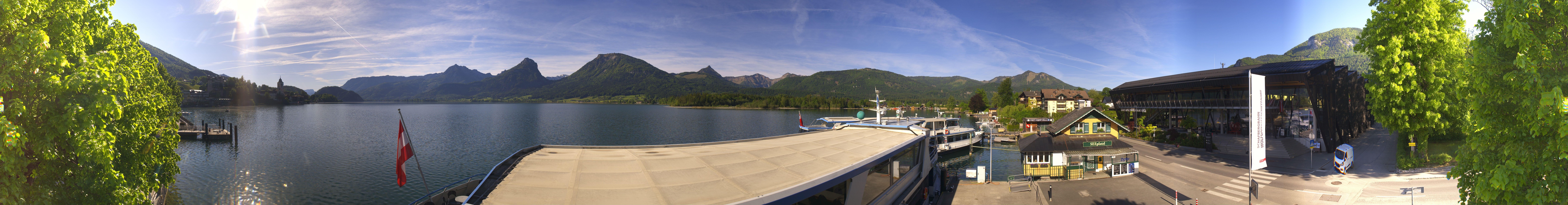 Archiv Foto Webcam Anlegesteg und Bahnhof am Wolfgangsee