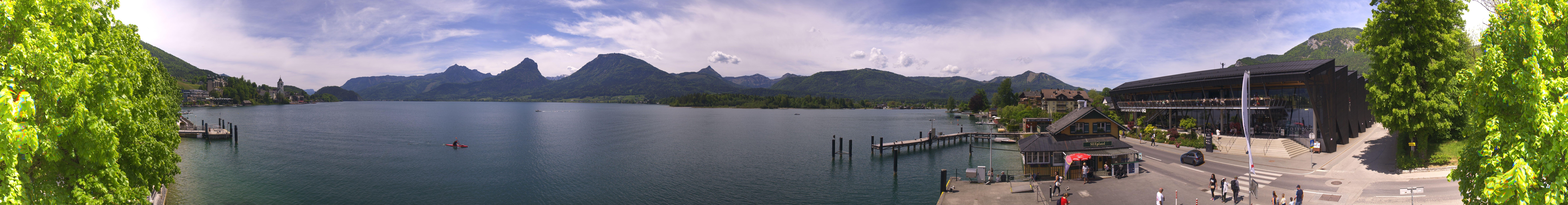 Archiv Foto Webcam Anlegesteg und Bahnhof am Wolfgangsee