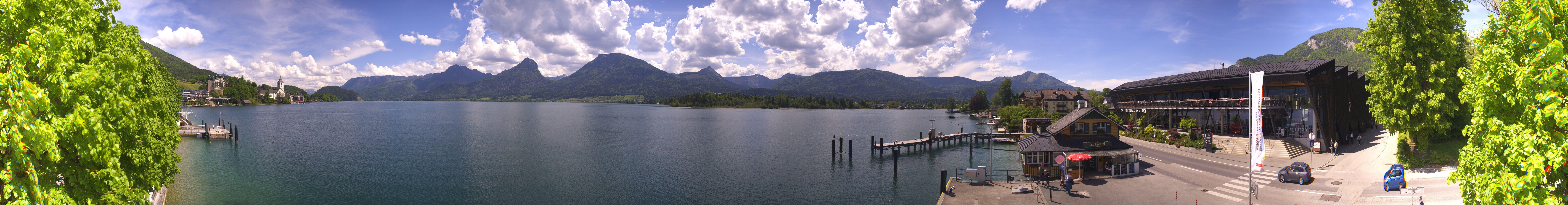 Archiv Foto Webcam Anlegesteg und Bahnhof am Wolfgangsee