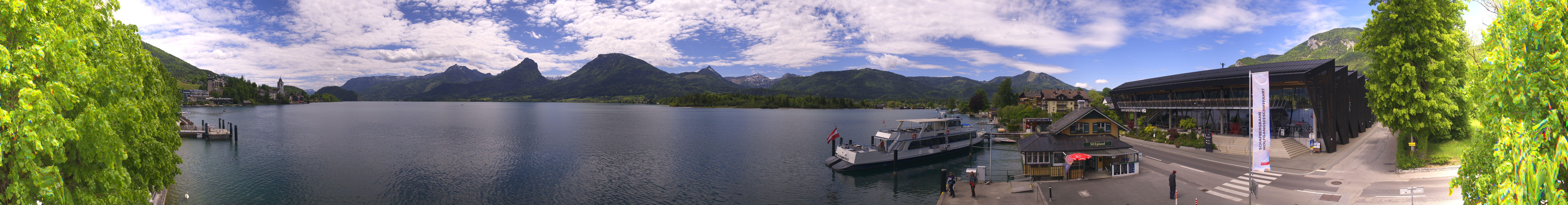 Archiv Foto Webcam Anlegesteg und Bahnhof am Wolfgangsee