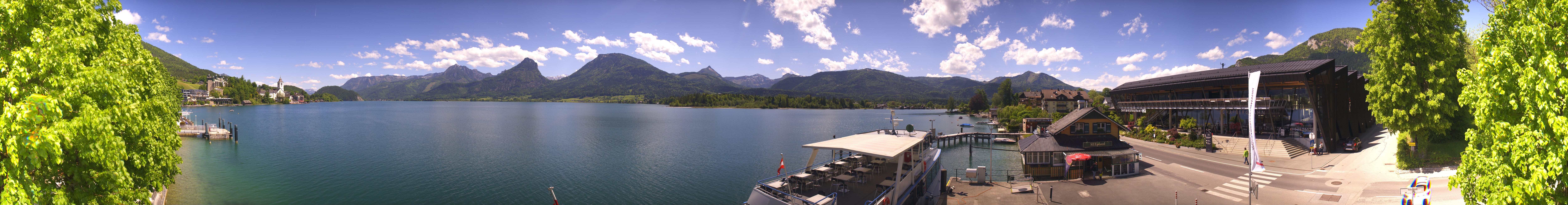 Archiv Foto Webcam Anlegesteg und Bahnhof am Wolfgangsee