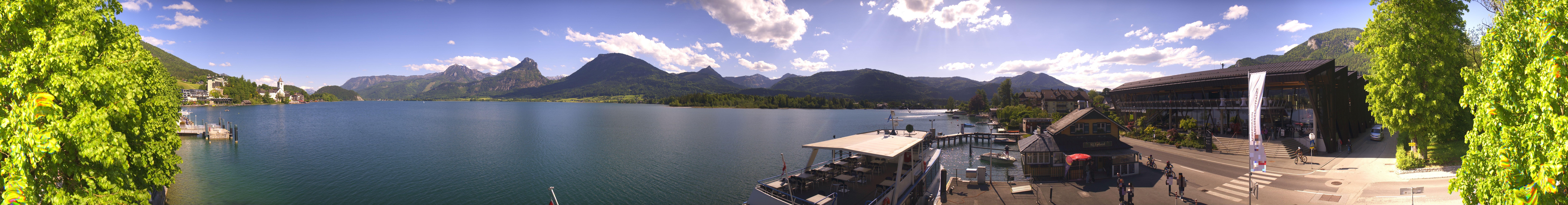 Archiv Foto Webcam Anlegesteg und Bahnhof am Wolfgangsee