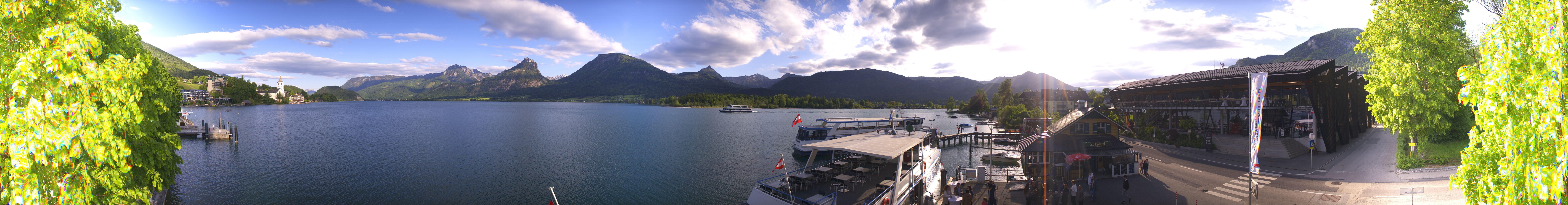 Archiv Foto Webcam Anlegesteg und Bahnhof am Wolfgangsee