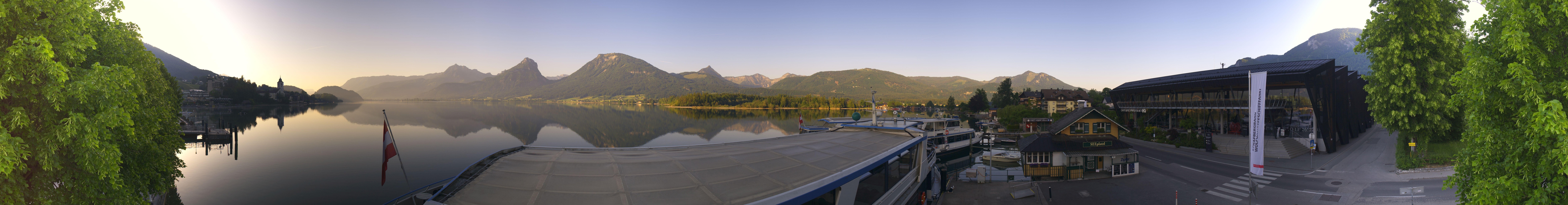 Archiv Foto Webcam Anlegesteg und Bahnhof am Wolfgangsee