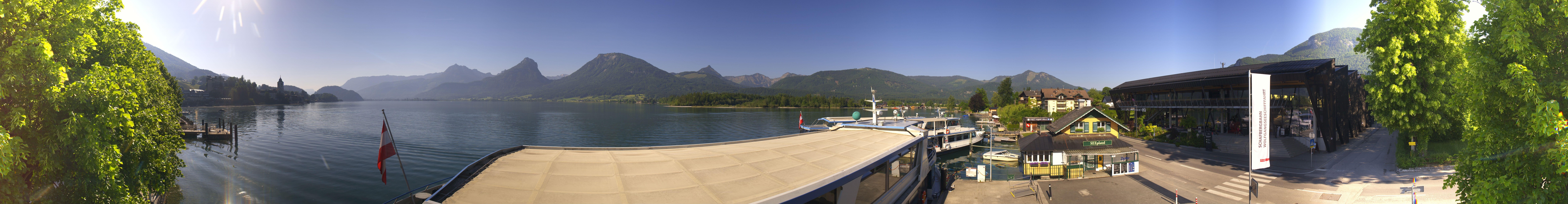 Archiv Foto Webcam Anlegesteg und Bahnhof am Wolfgangsee
