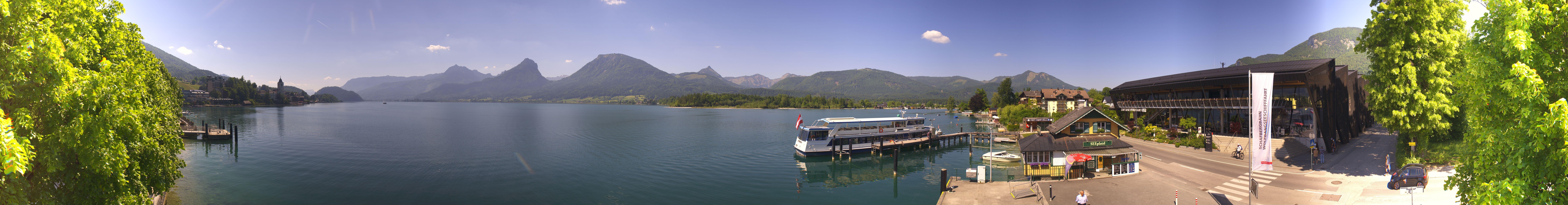 Archiv Foto Webcam Anlegesteg und Bahnhof am Wolfgangsee