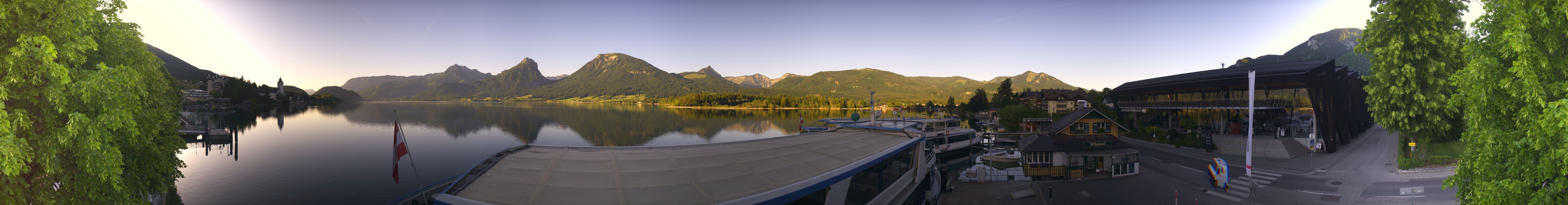 Archiv Foto Webcam Anlegesteg und Bahnhof am Wolfgangsee