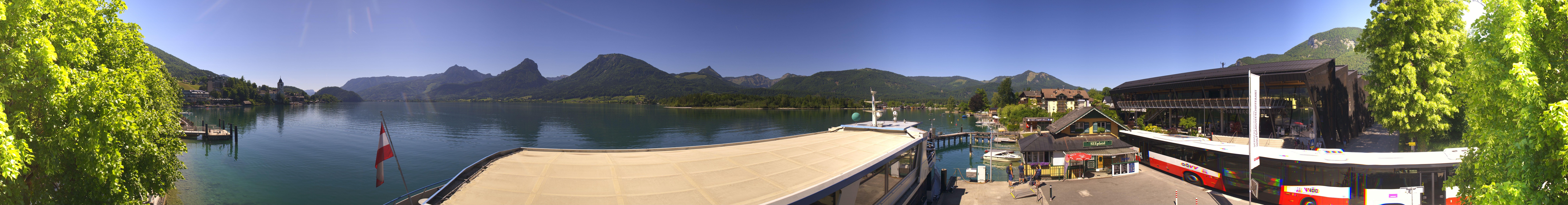 Archiv Foto Webcam Anlegesteg und Bahnhof am Wolfgangsee