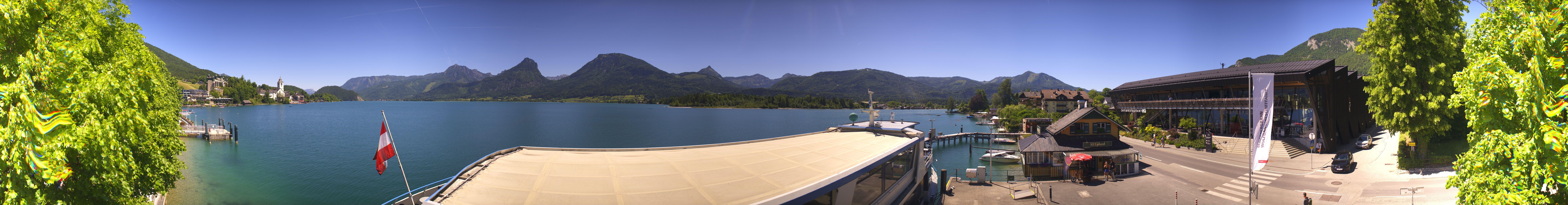 Archiv Foto Webcam Anlegesteg und Bahnhof am Wolfgangsee