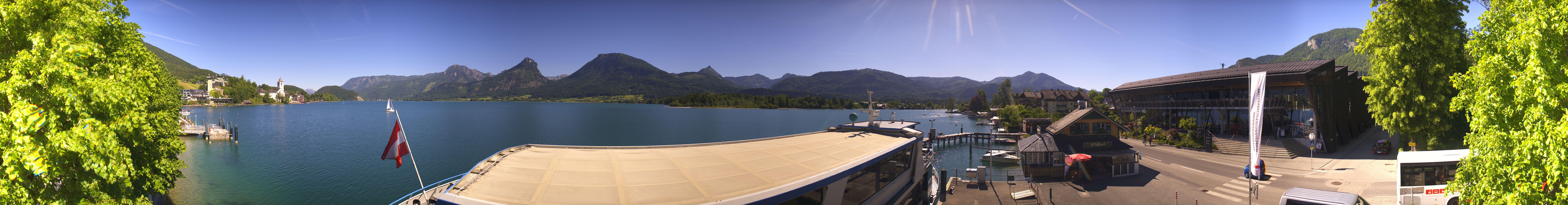 Archiv Foto Webcam Anlegesteg und Bahnhof am Wolfgangsee