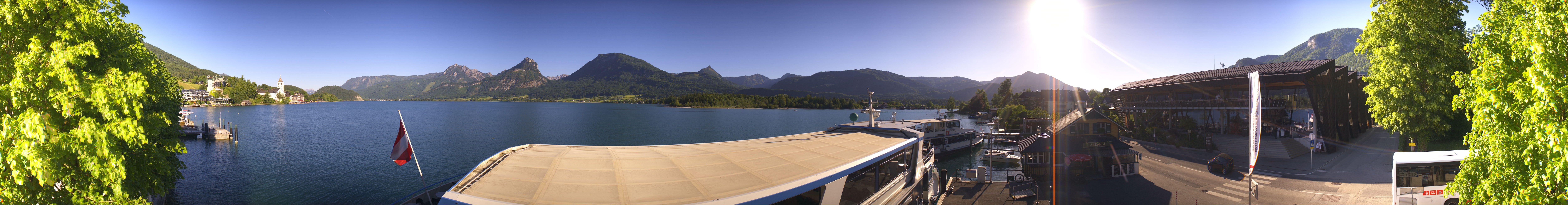 Archiv Foto Webcam Anlegesteg und Bahnhof am Wolfgangsee