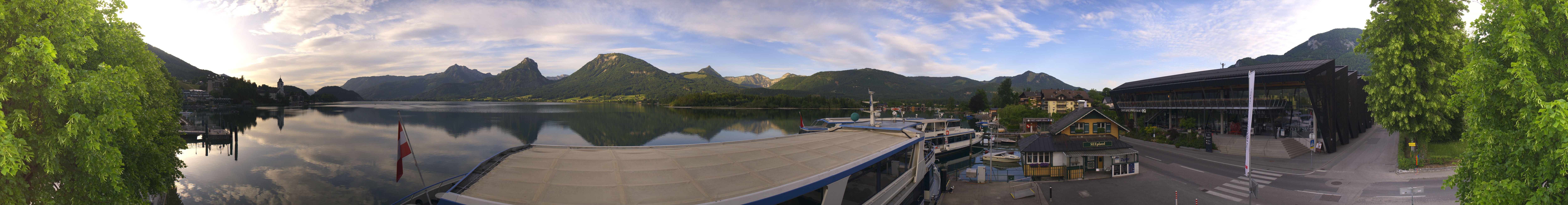 Archiv Foto Webcam Anlegesteg und Bahnhof am Wolfgangsee