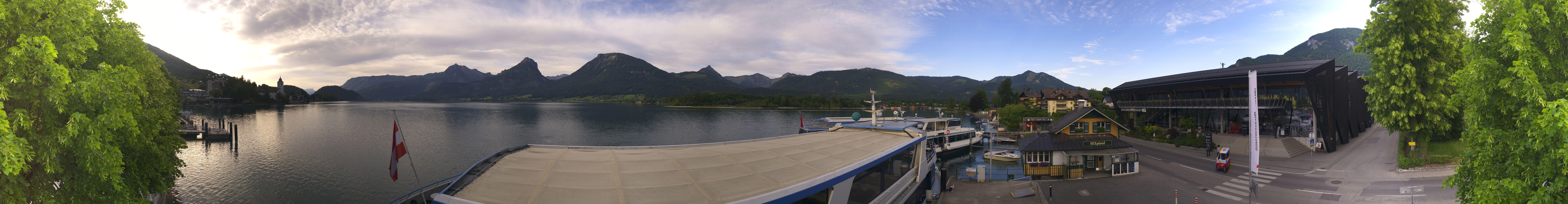 Archiv Foto Webcam Anlegesteg und Bahnhof am Wolfgangsee