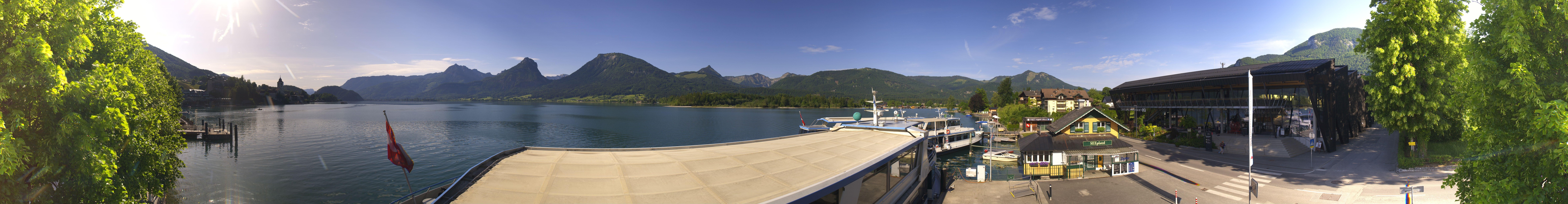 Archiv Foto Webcam Anlegesteg und Bahnhof am Wolfgangsee