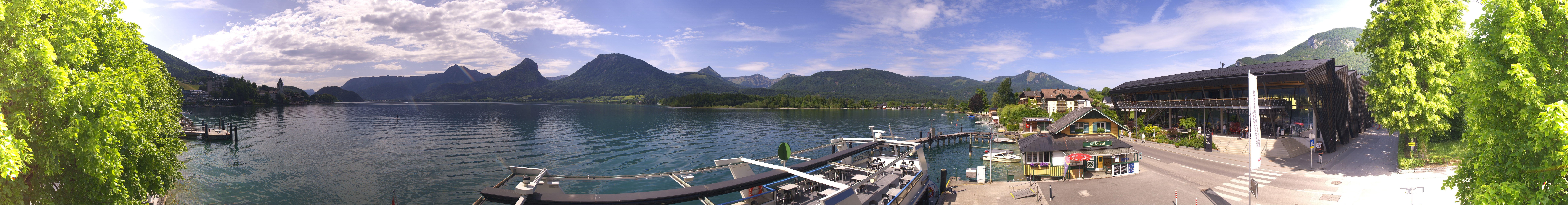 Archiv Foto Webcam Anlegesteg und Bahnhof am Wolfgangsee